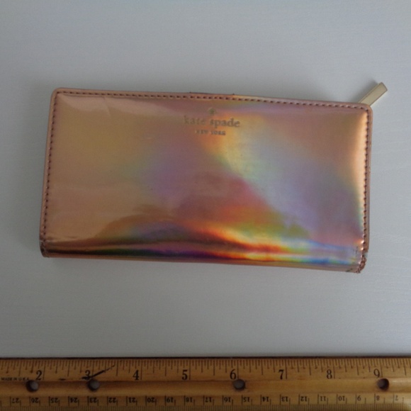 Pink Holo Iridescent Kate Spade Wallet - Picture 1 of 3